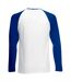 T-shirt de baseball à manches longues Fruit Of The Loom pour homme (Blanc/Bleu royal) - UTBC328