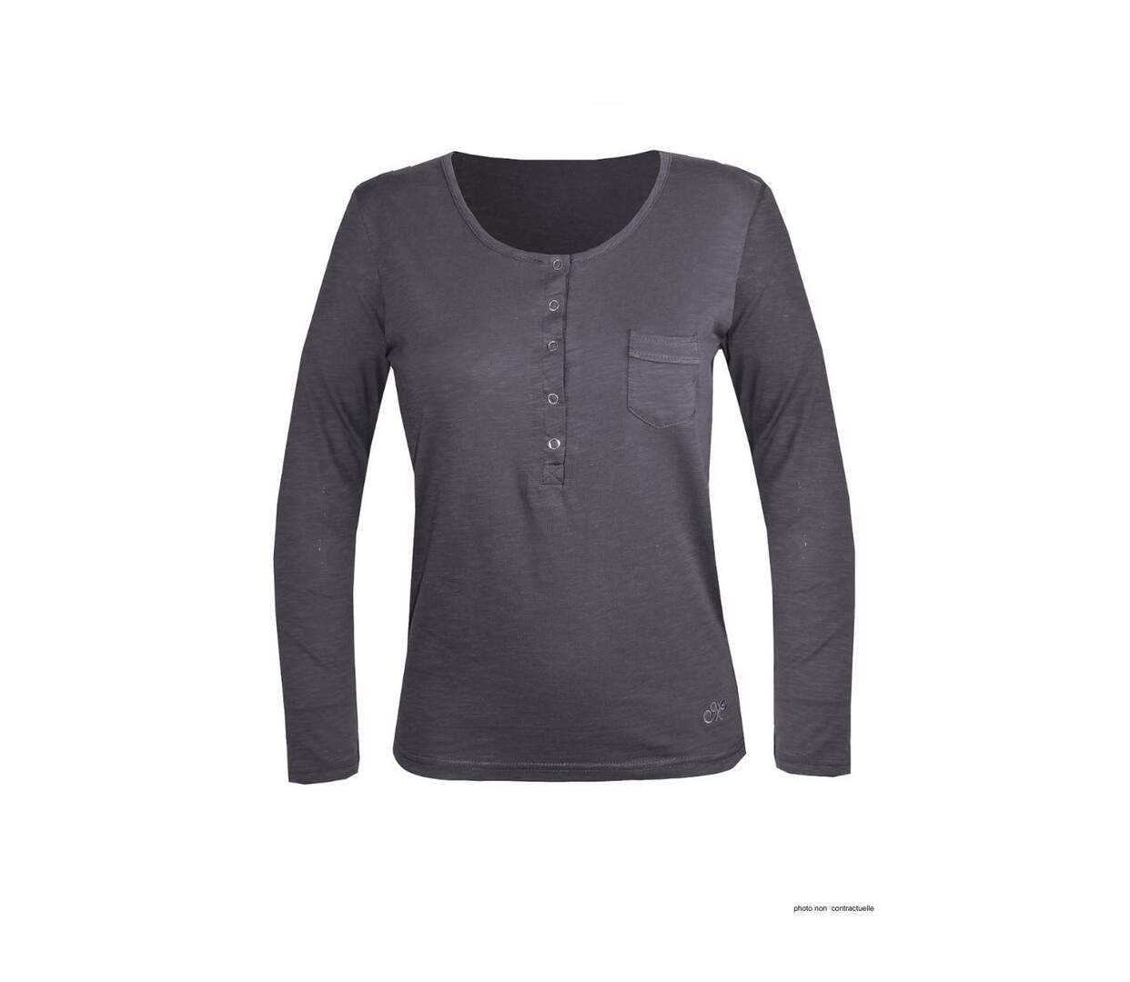 Tee-shirt MAYFLOWER CLOE3G manches longues : le confort urbain en gris ardoise-2