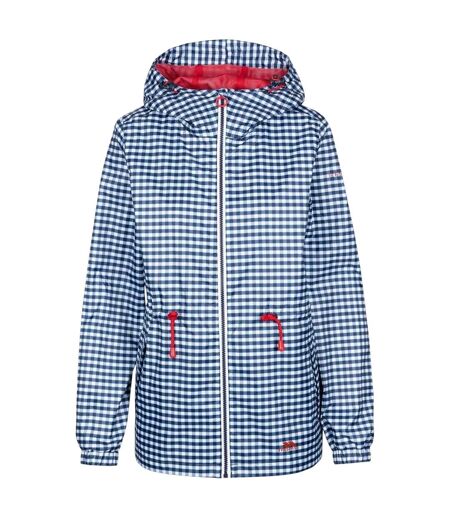 Imperméable À Capuche Ajustable Motif/style À Carreaux Niggle Femme Bleu Marine À Carreaux Trespass