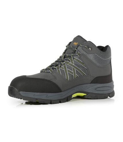 Regatta Mens Sandstone Safety Shoes (Briar Grey/Lime) - UTRG6629