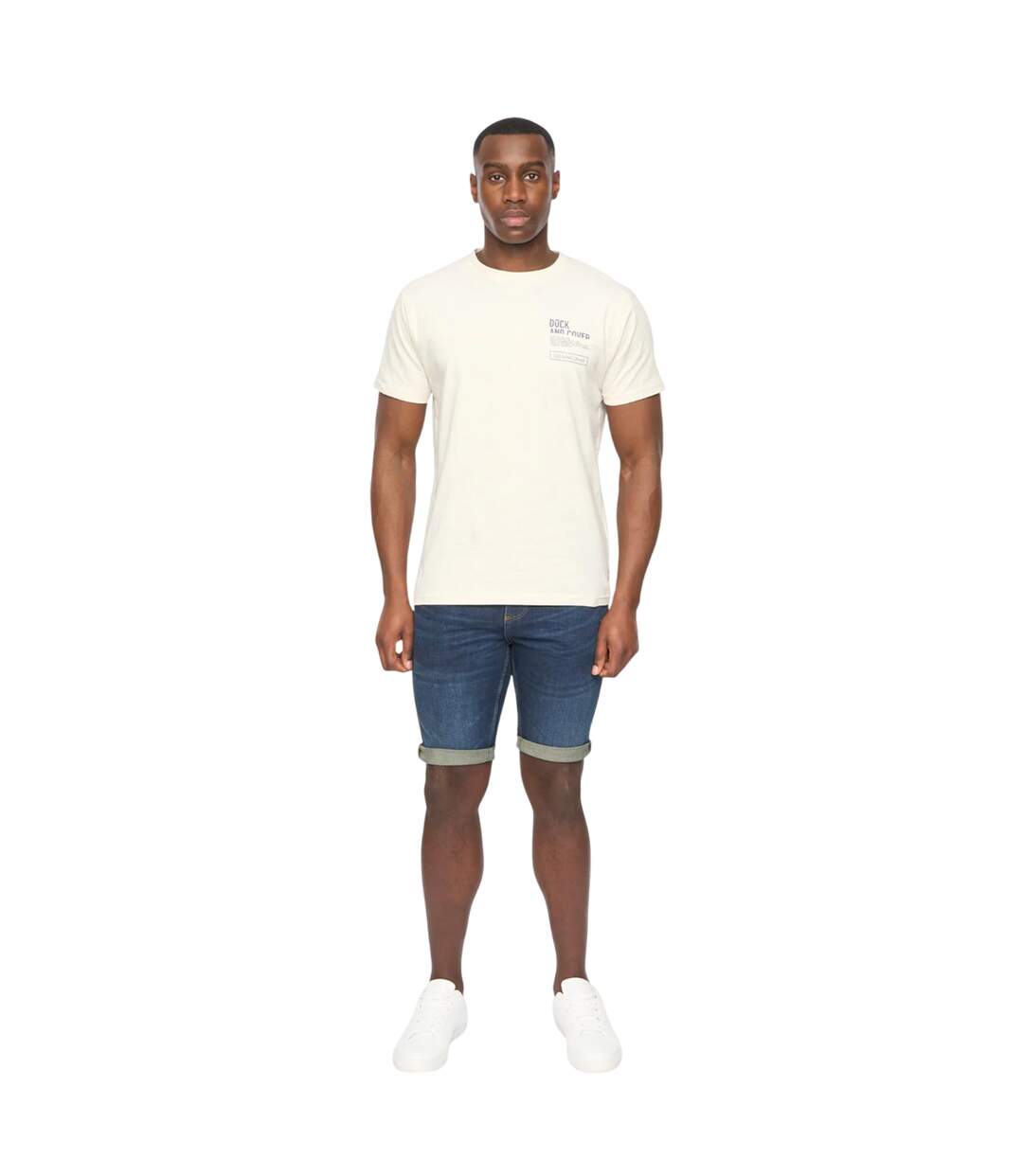 T-shirt seamtext homme blanc cassé Duck and Cover-3
