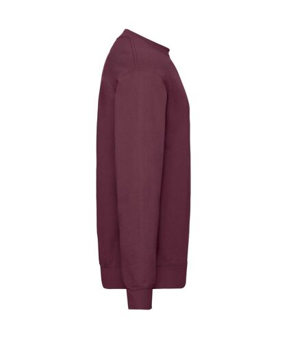 Mens classic drop shoulder sweatshirt burgundy Fruit of the Loom