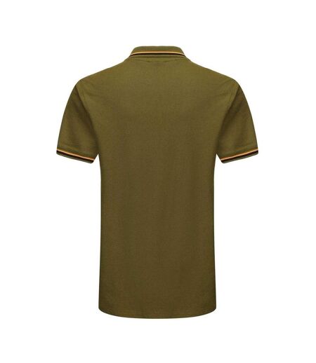 Mens Contrast Tipped Polo Shirt Khaki Slazenger