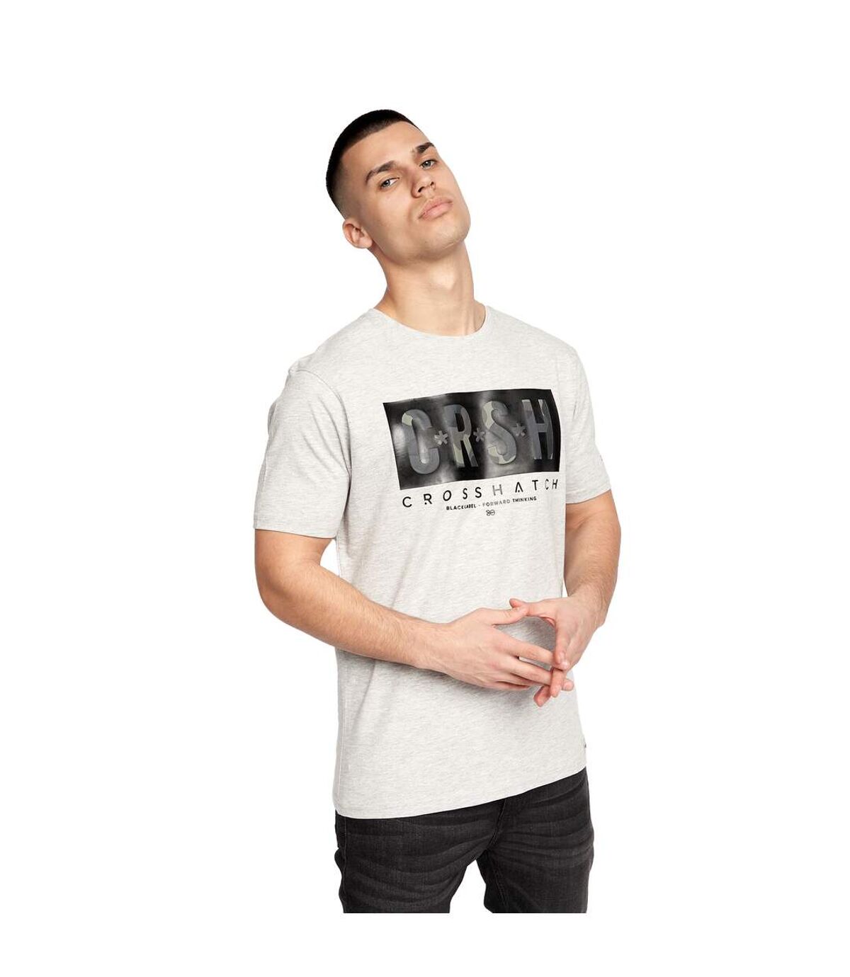 Crosshatch Mens Meshmore T-Shirt (Grey Marl)
