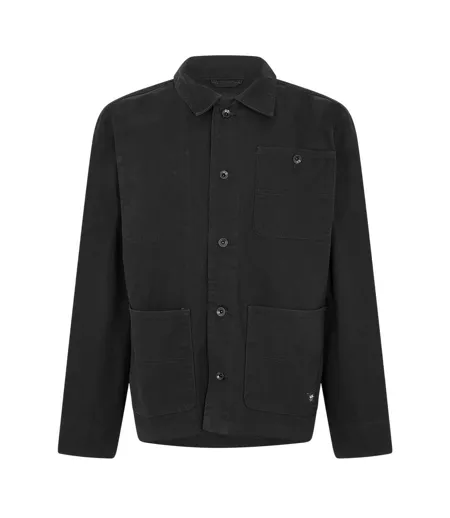 Mens London City Cotton Blend Chest Pocket Regular Field Jacket Black Vans