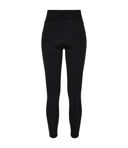 Womens/ladies Shiny Stripe High Waist Leggings Black Black Urban Classics