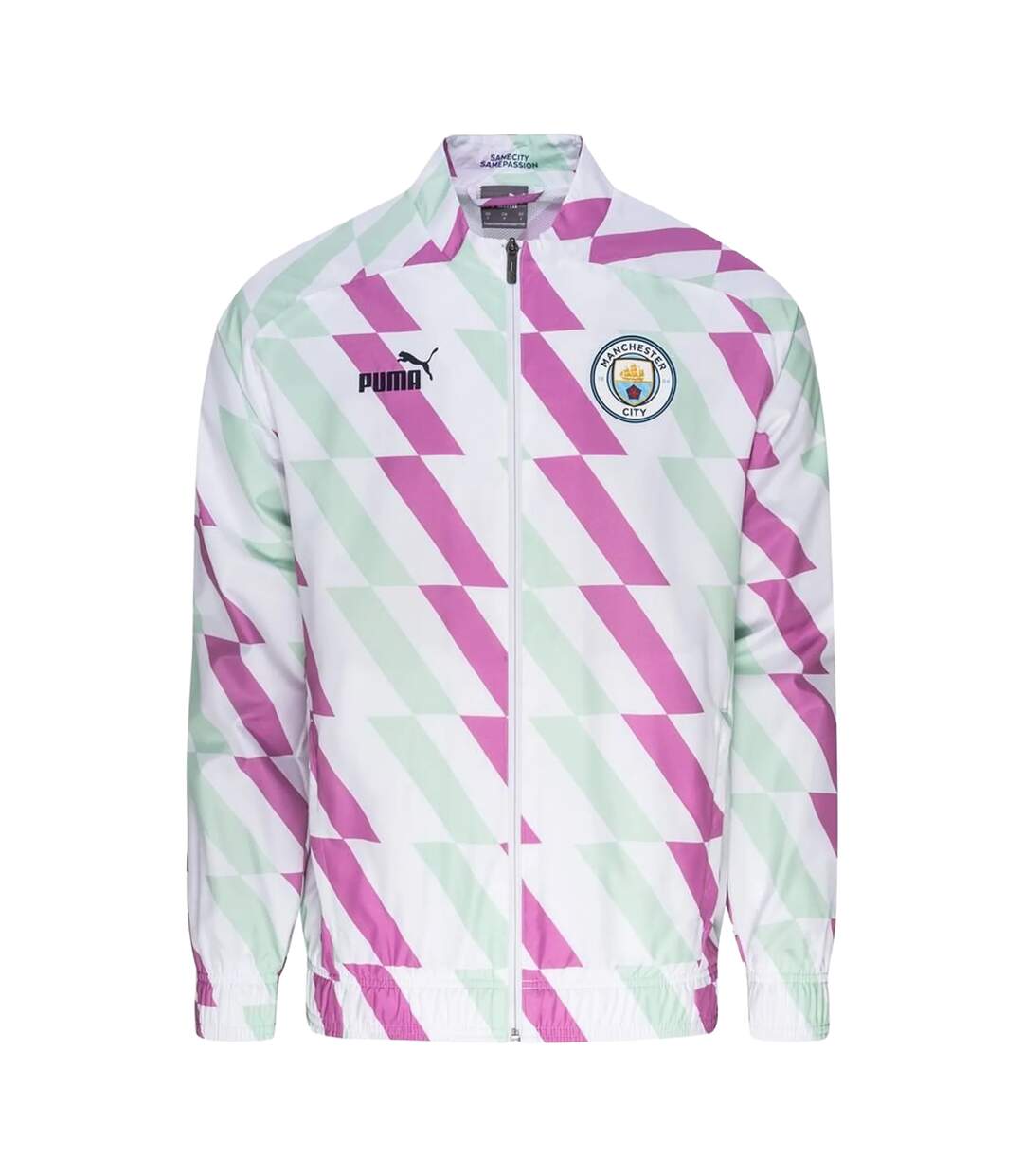Womens/ladies Prematch Manchester City Fc Jacket  White Puma-1