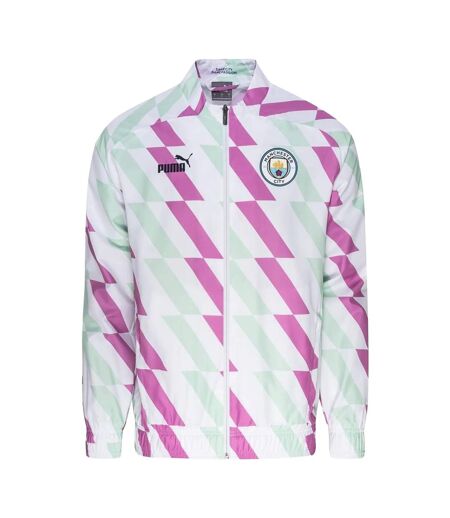 Womens/ladies Prematch Manchester City Fc Jacket  White Puma