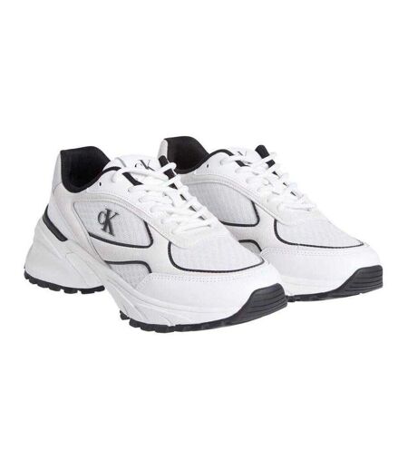 Womens/ladies Chunky Trainers White Black Calvin Klein
