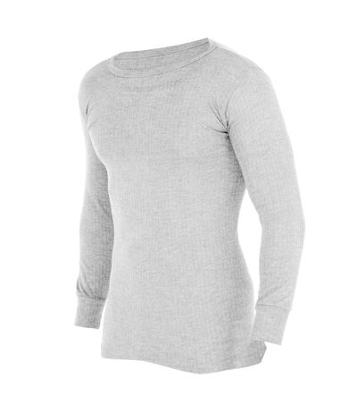 FLOSO Mens Thermal Underwear Long Sleeve Vest Top (Viscose Premium Range) (White) - UTTHERM107