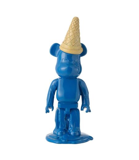 Statuette Déco Ours Cornet Glace 39cm Bleu