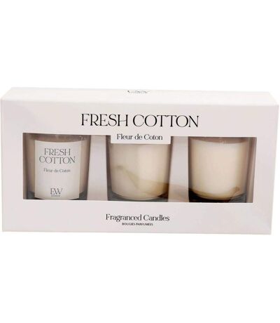 Set de 3 bougies en verre Votives Fleur de coton