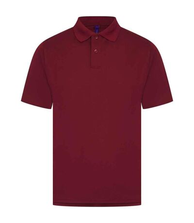 Mens pique polo shirt burgundy Henbury