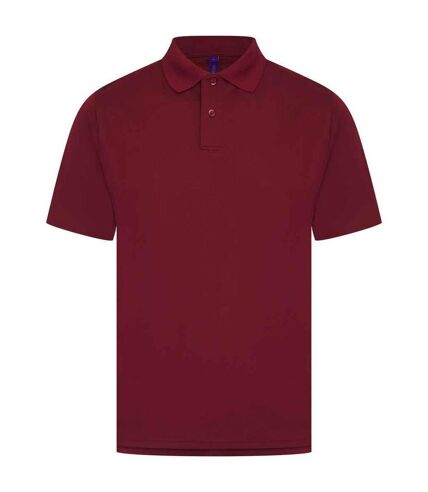 Mens pique polo shirt burgundy Henbury