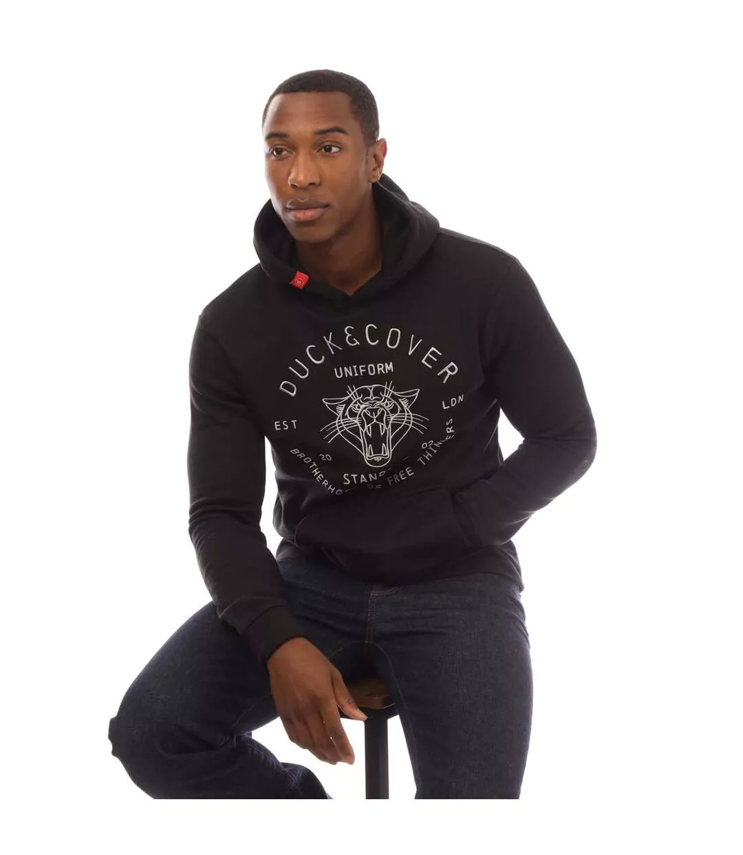 Mens Raylan Hoodie Black Duck And Cover-1