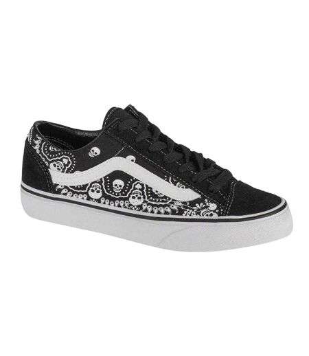 Womens/ladies Bandana Skull Trainers Black Vans