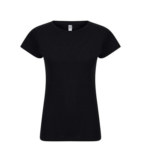 Womens/ladies T-shirt Black Casual Classic