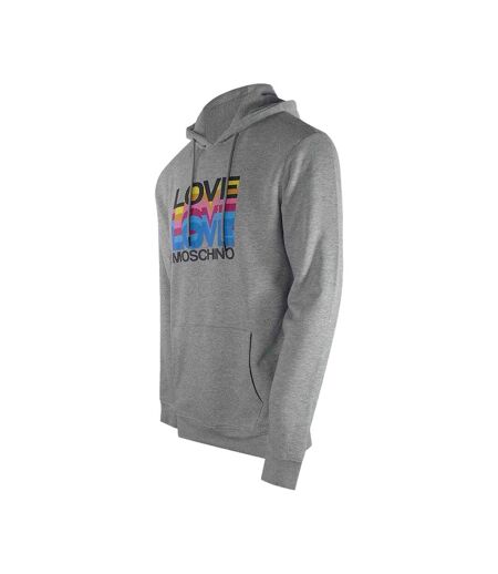 Sweat À Capuche Motif/style Multiples Logos Femme Gris Love Moschino