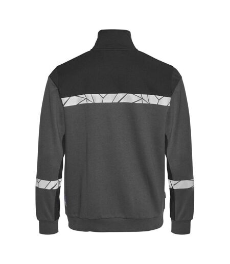 Mens Progression Hi-vis Full Zip Sweatshirt Grey Black Projob