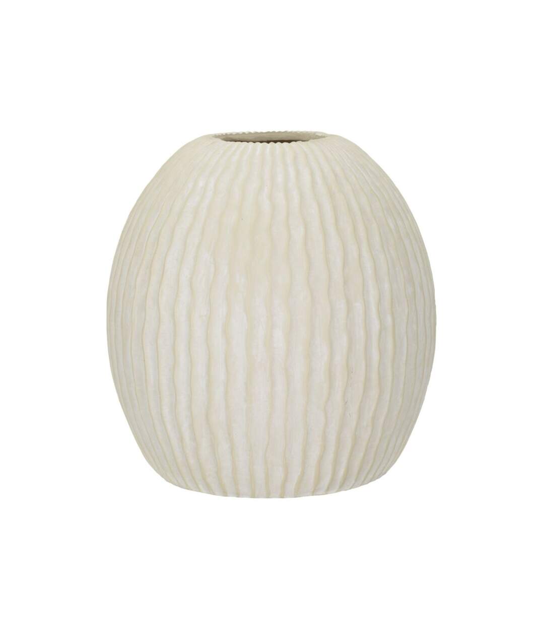 Vase Design Rainuré Icicle 38cm Crème-1