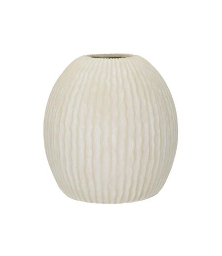 Vase Design Rainuré Icicle 38cm Crème