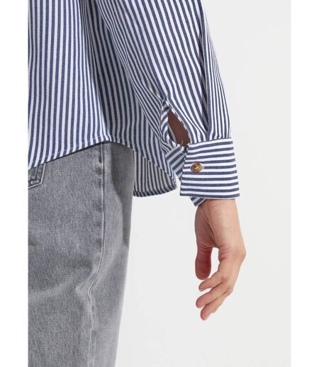 Chemise boutonnée en denim rayé