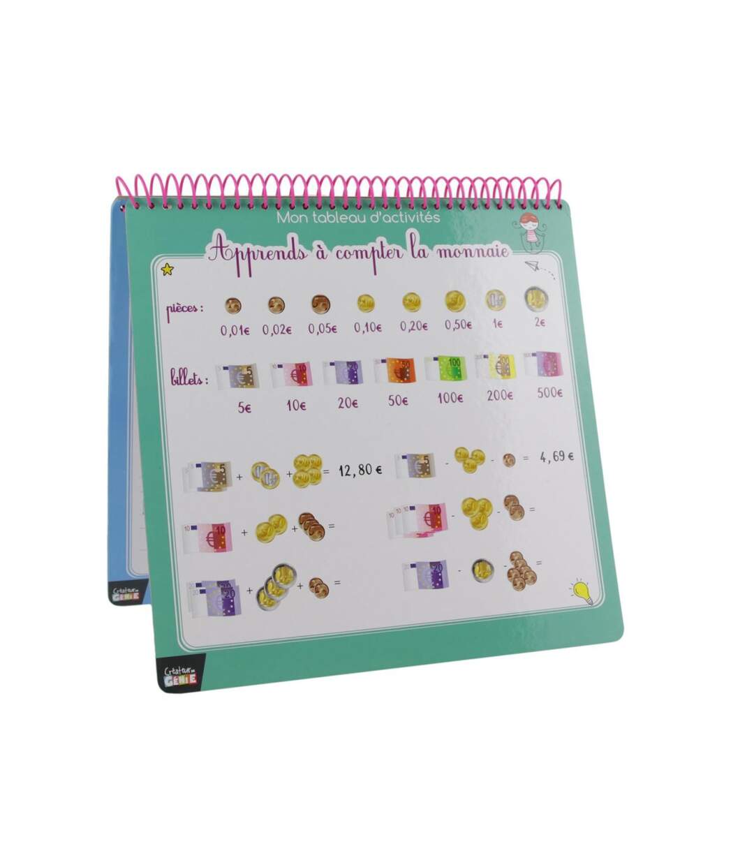 Cahier Éducatif & Feutre Activités 35cm Blanc-1