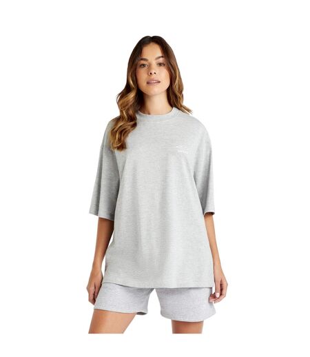 Umbro Womens/Ladies Core Oversized T-Shirt (Grey Marl/White)