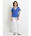 T-shirt brodé col V manches courtes-3