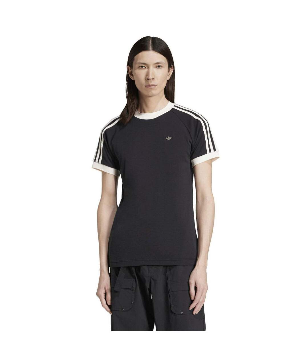 Mens Cali 3 Stripes T-shirt Black Adidas-4