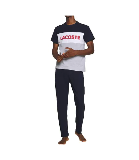 Pyjama marine/gris homme lacoste 4h9925