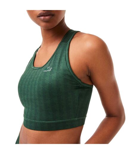 Womens/ladies Geometric Sports Bra Green Lacoste