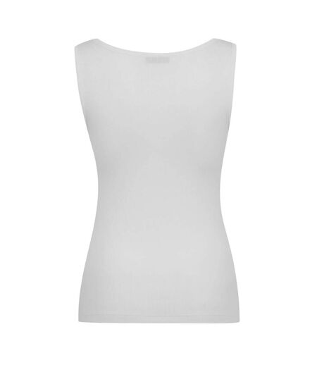 Womens/ladies Star Embroidered Tank Top Pure White Guess
