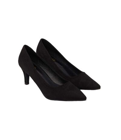 Womens/ladies Dora Kitten Heel Court Shoes Natural Black Dorothy Perkins