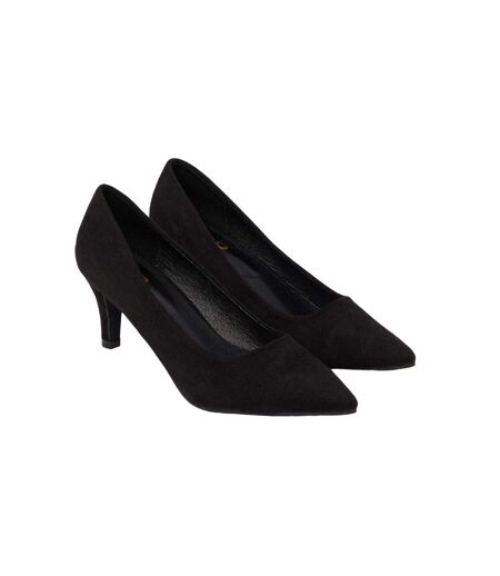 Womens/ladies Dora Kitten Heel Court Shoes Natural Black Dorothy Perkins