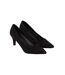 Womens/ladies Dora Kitten Heel Court Shoes Natural Black Dorothy Perkins-1