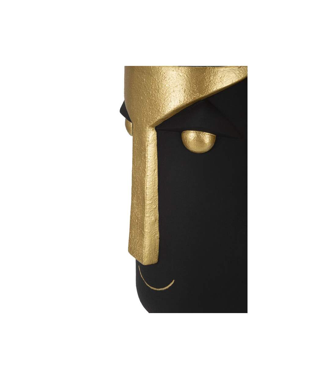 Vase Design Visage Tribal 40cm Noir & Or-3
