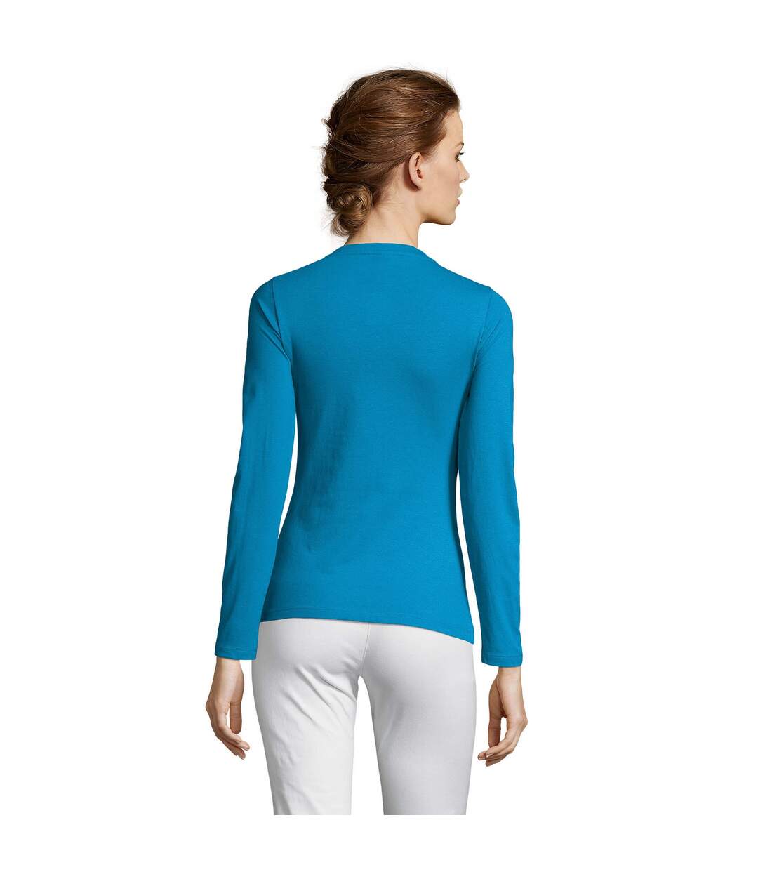 SOLS Womens/Ladies Majestic Long Sleeve T-Shirt (Aqua)