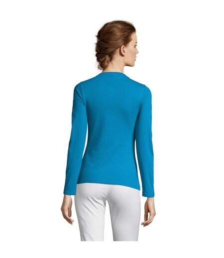 SOLS Womens/Ladies Majestic Long Sleeve T-Shirt (Aqua) - UTPC314