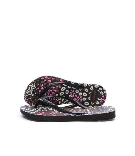 Tongs noir femme havaianas slim animals infradito