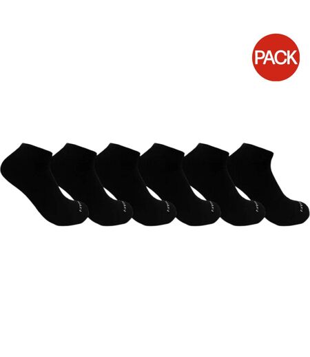 Pack Of 6  Mens Knitted Trainer Socks  Black Firetrap
