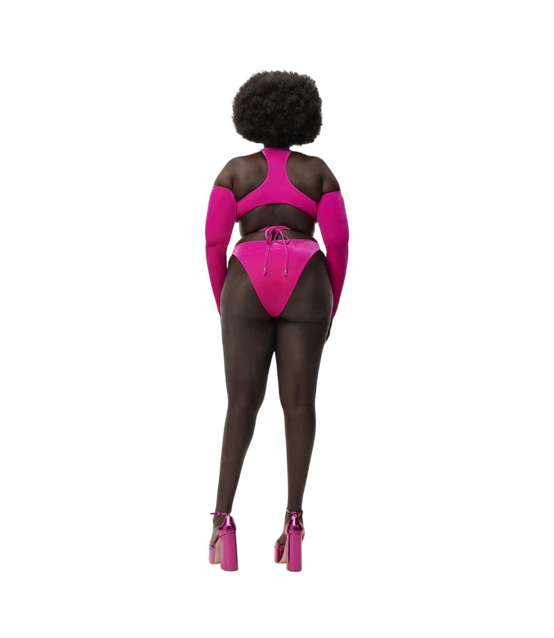 Womens/ladies Ivy Park Criss-cross High Leg Bikini Bottoms Pink Adidas-4