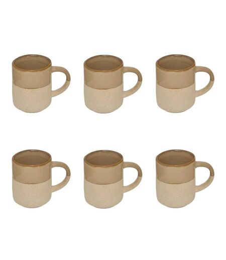 Lot de 6 Mugs en Faïence Kate 20cl Beige
