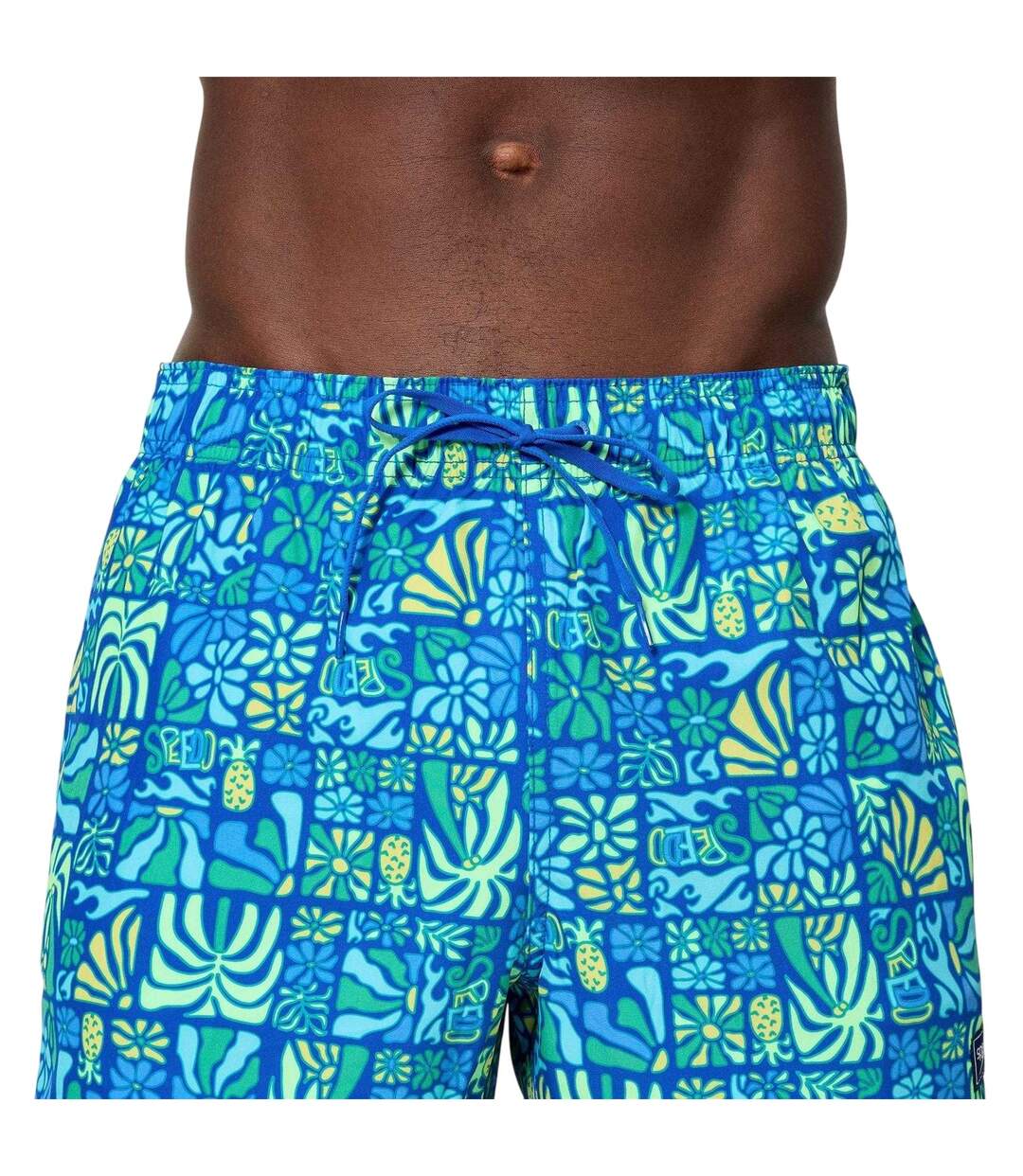 Short De Bain Motif/style Imprimé Intégral Redondo Edge Volley Homme Bleu Imprimé Speedo-4