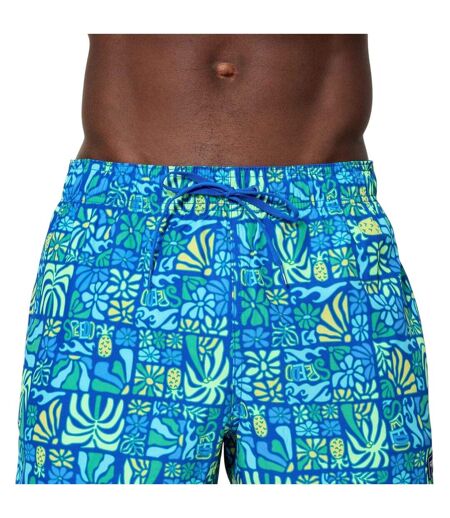 Short De Bain Motif/style Imprimé Intégral Redondo Edge Volley Homme Bleu Imprimé Speedo