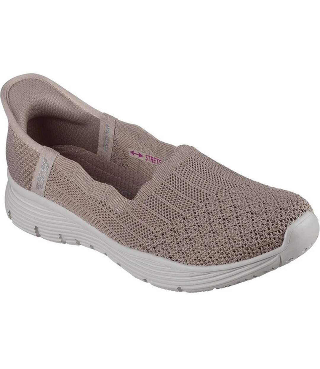 Womens/ladies Seager Believe It Trainers Dark Taupe Skechers-1