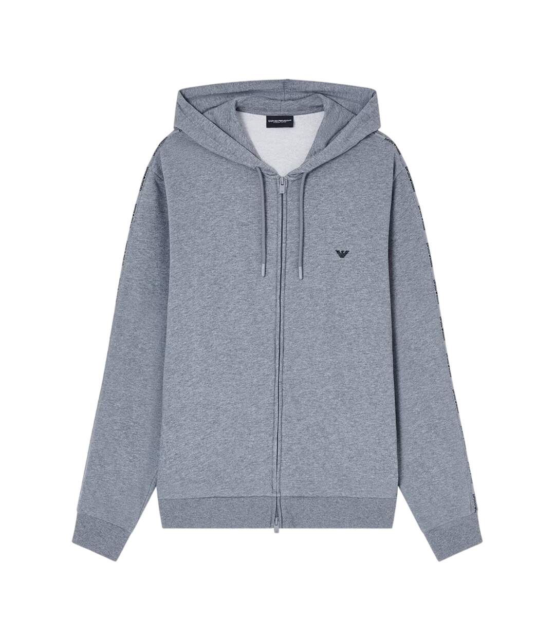 Mens Full Zip Hoodie Grey Melange Emporio Armani EA7-1