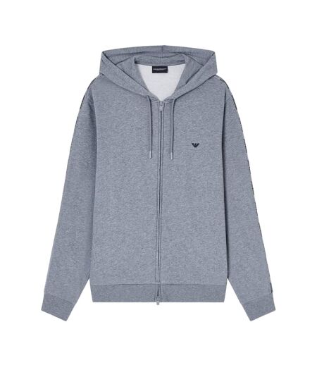 Mens Full Zip Hoodie Grey Melange Emporio Armani EA7