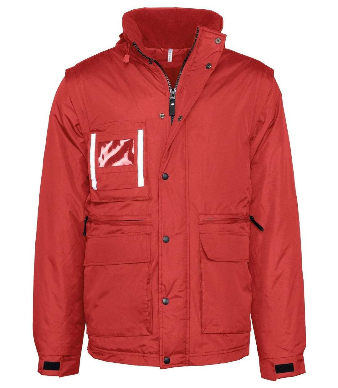 Parka workwear manches amovibles - Homme - WK6106 - rouge-1