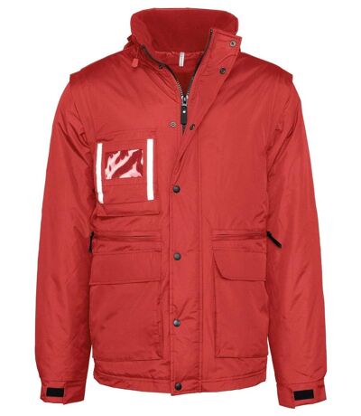 Parka workwear manches amovibles - Homme - WK6106 - rouge